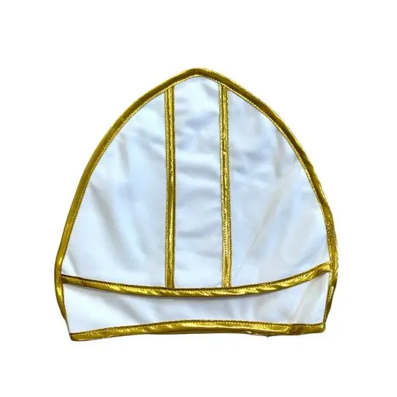 Pious Pop Halloween Costume White Gold Hat Cross Cosplay Holiday Adult XL - Picture 5 of 5